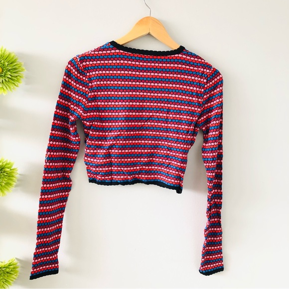🟡2/30$ | Zara | Crop Fine Knit Multicoloured top - Picture 9 of 11